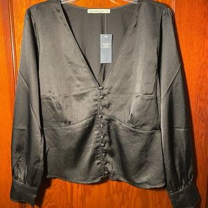 Abercrombie & Fitch Satin Button-Up Shirt